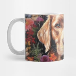 Cute floral dog, labrador dog Mug